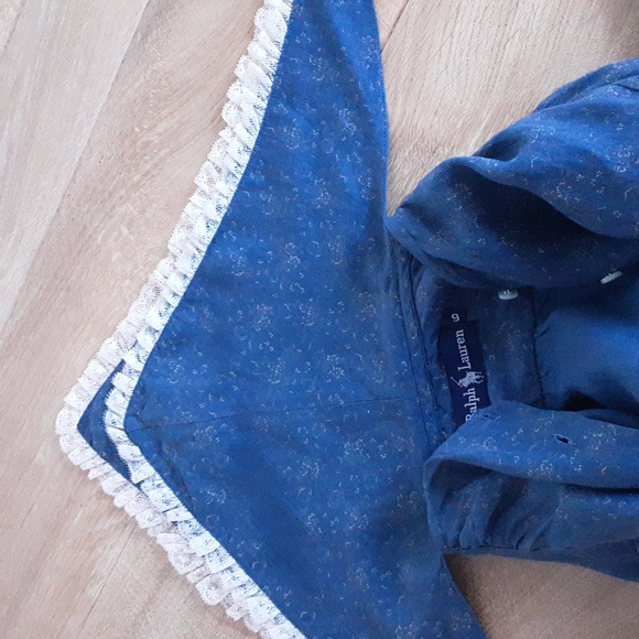 Ralph Lauren Blue Label Linen and Lace Scarf Vintage Prairie Blouse - Picture 9 of 9